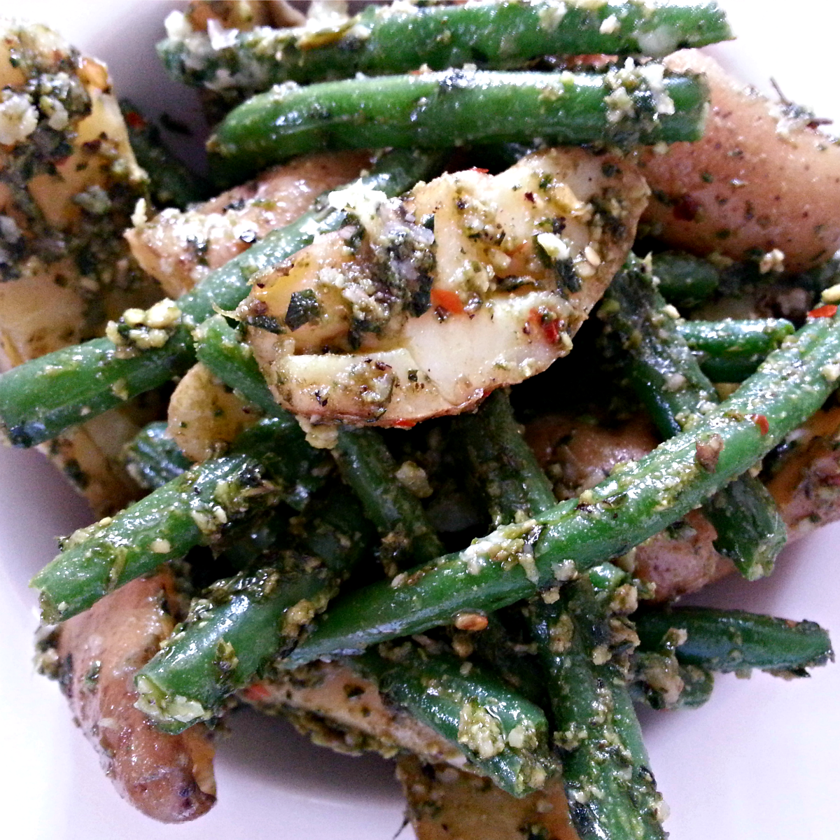 Fingerling Potatoes & Green Beans with Pesto