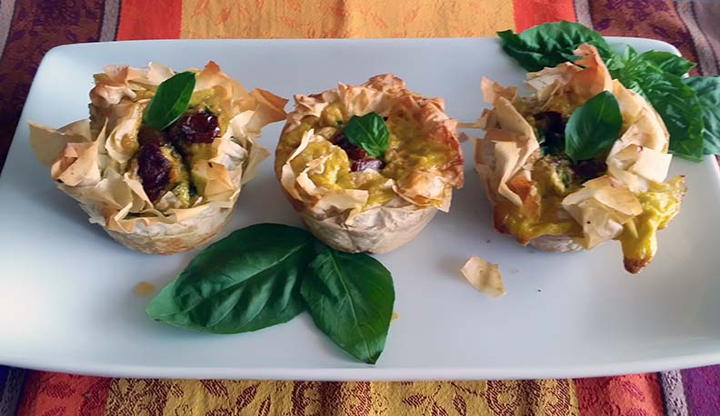 Spinach, Feta, Basil and Sun-dried Tomato Souffle