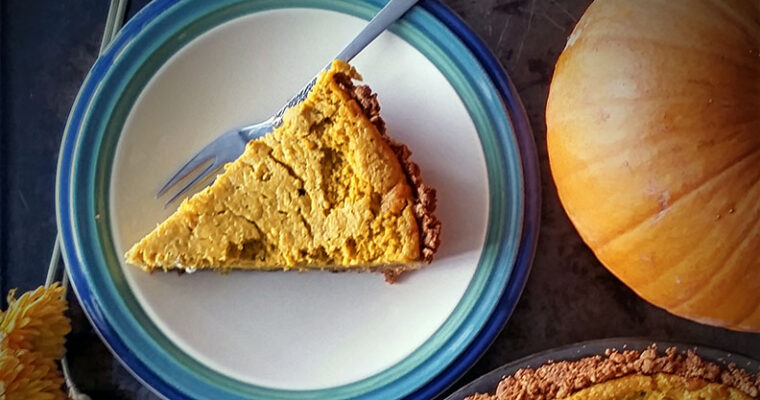 Pumpkin Pie with Gingersnap Crust (No Pastry!)