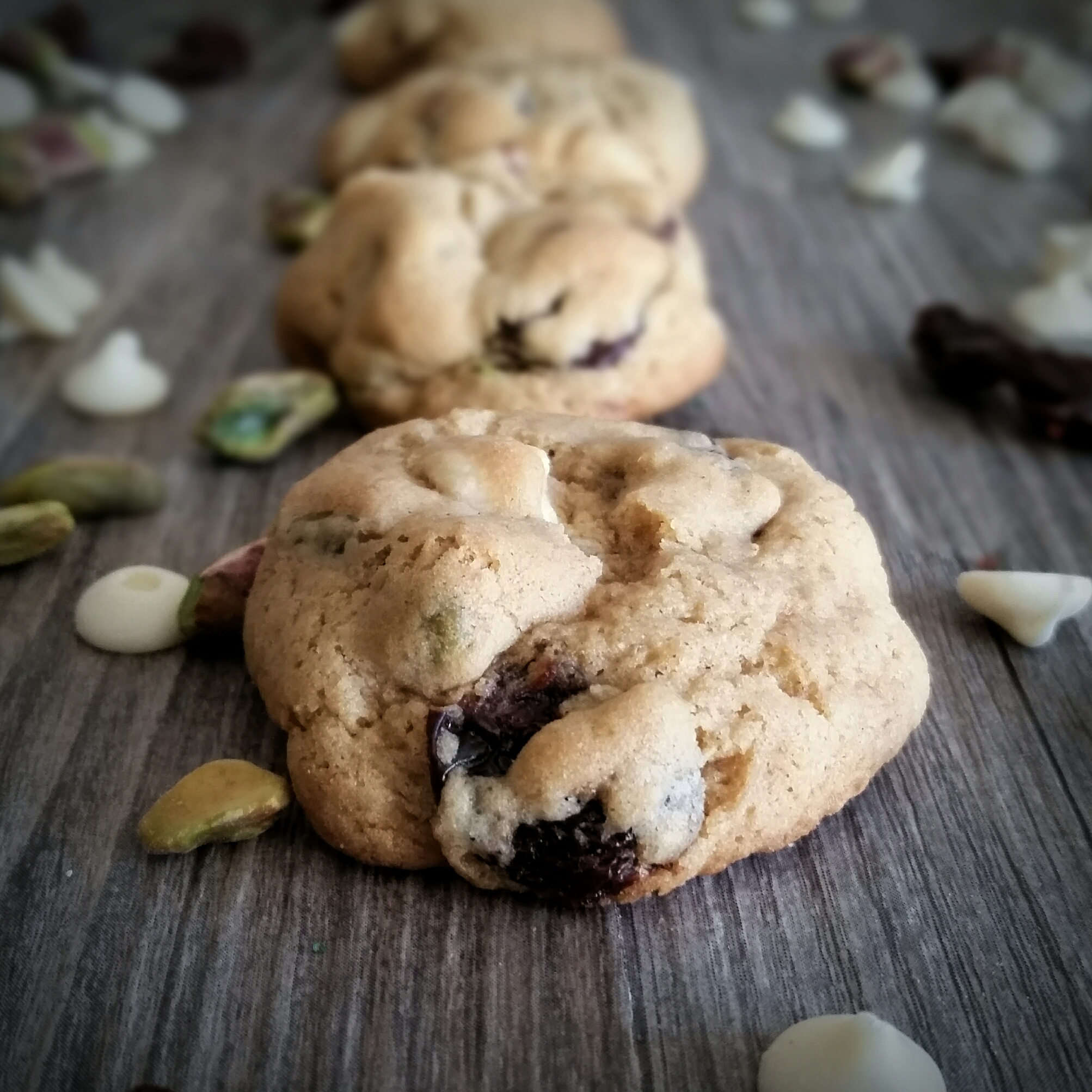 Baker's Dozen Cookie Challenge Day 8: Gluten-Free White Chocolate, Pistachio and Dried Cherry Cookies