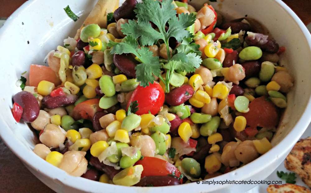 Three Bean Salad with Honey Dijon Lime Dressing