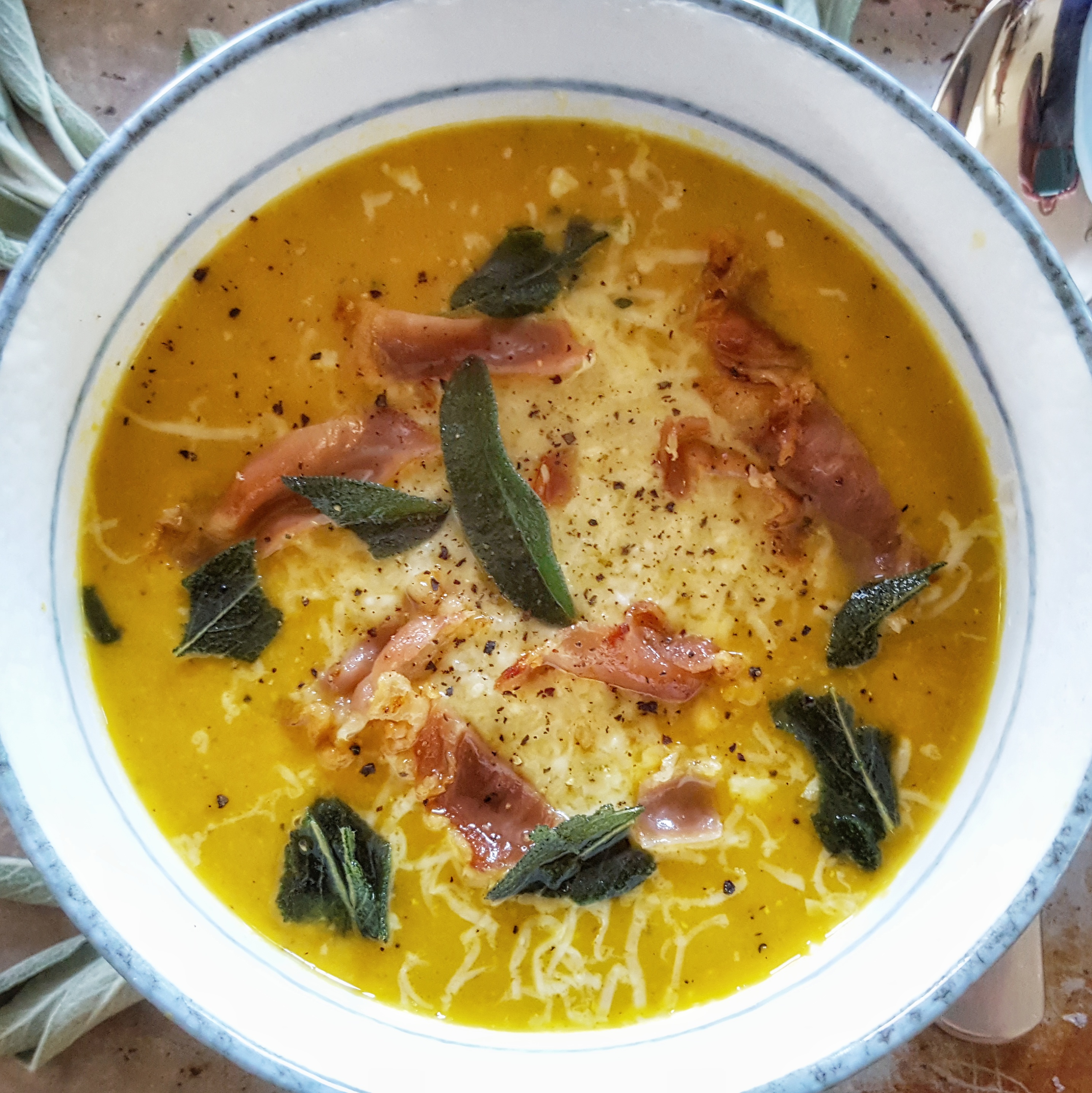 Sweet Potato, Apple and Red Lentil with Fresh Herbs Fall Soup