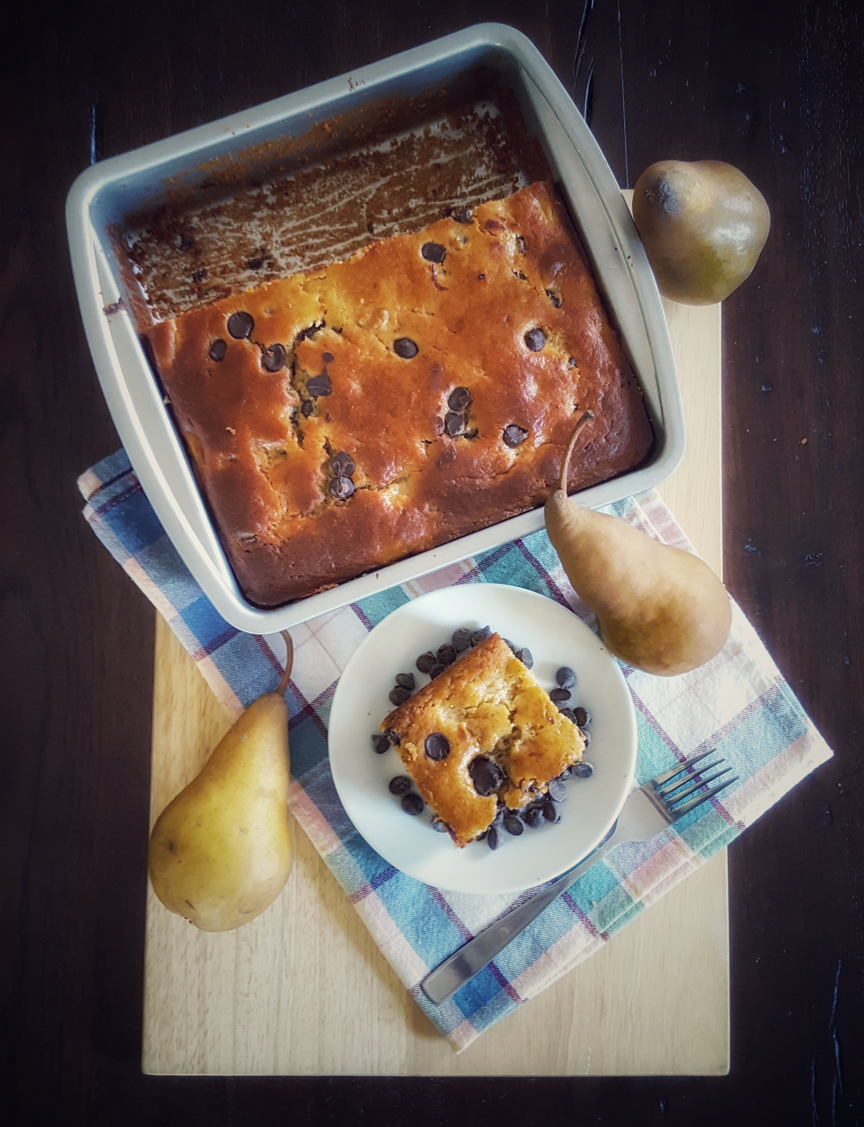 Pear, Chocolate and Walnut Olive Oil Bread
