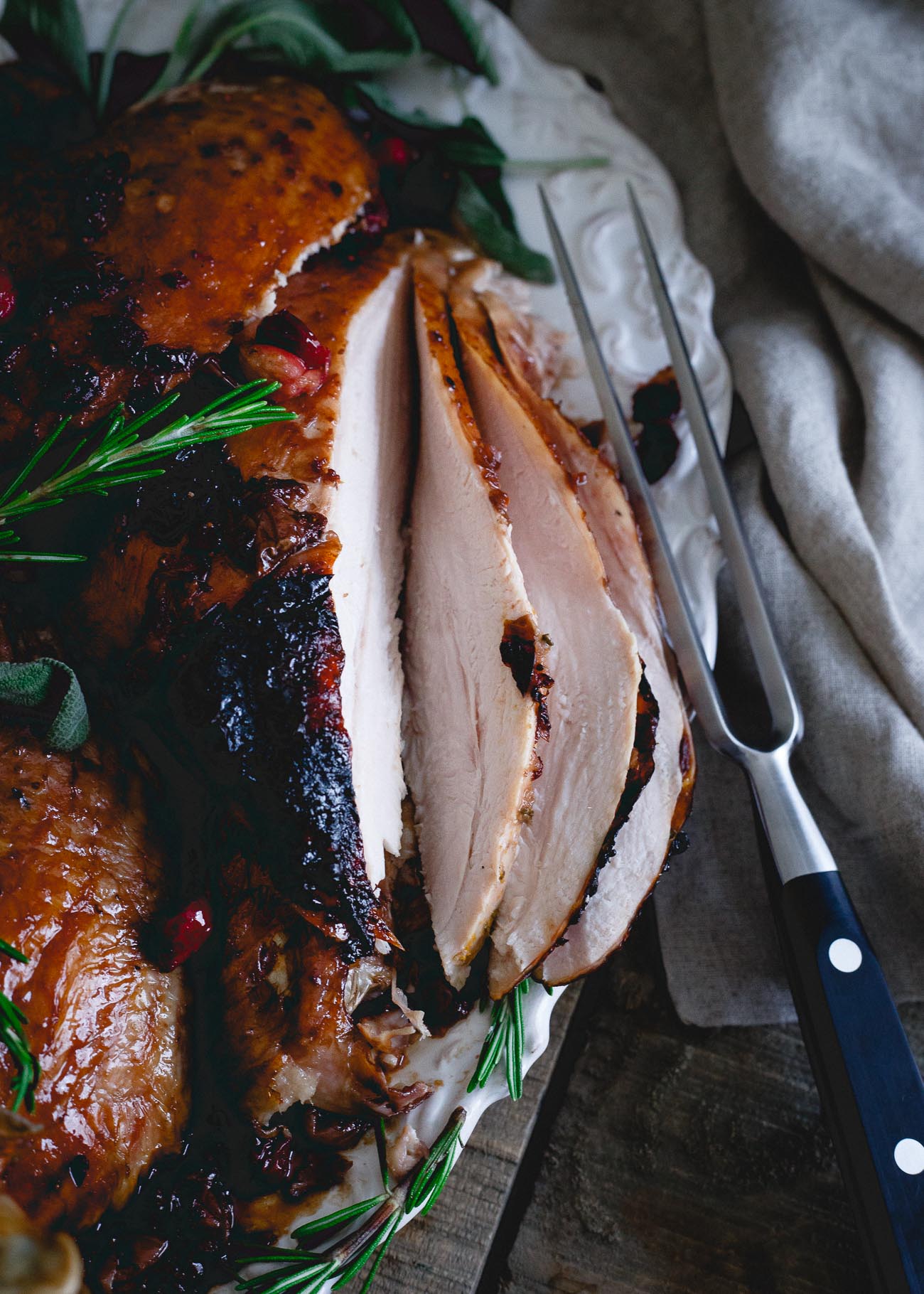 Running to the Kitchen Tart Cherry Cranberry Glazed Turkey