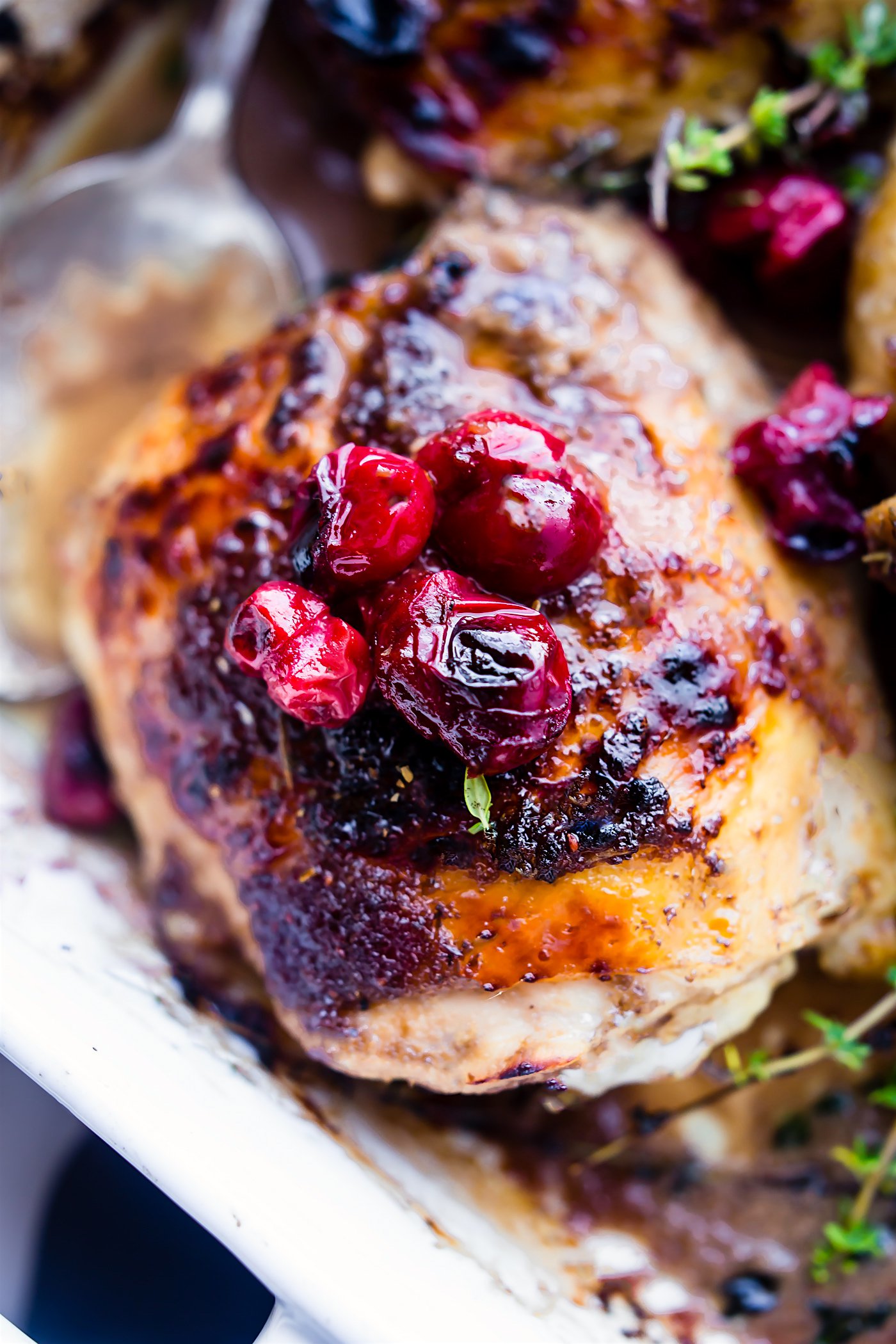 Cotter Crunch One Pan Cranberry Balsamic Roasted Chicken