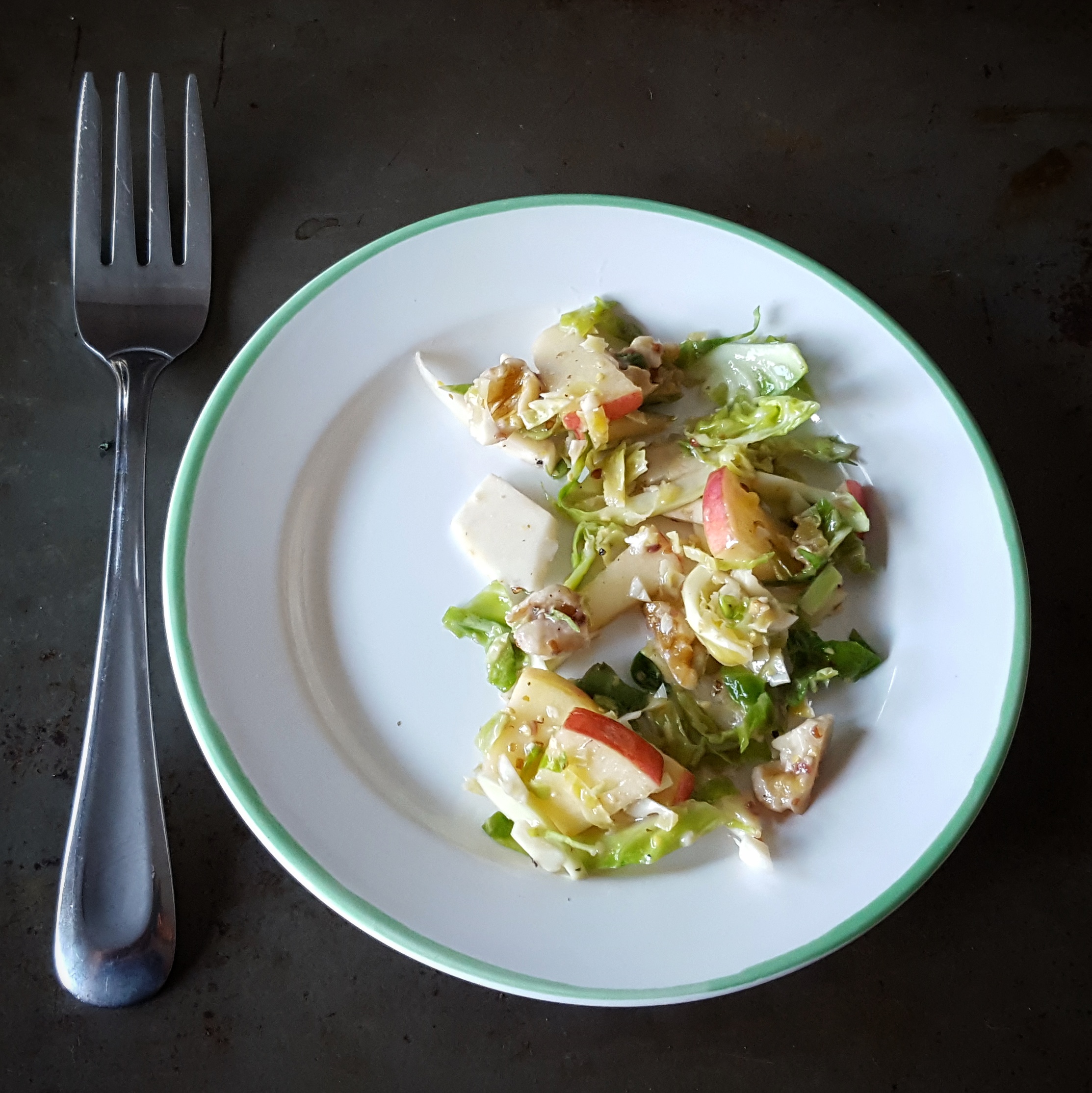 Brussels Sprout, Apple and Walnut Salad
