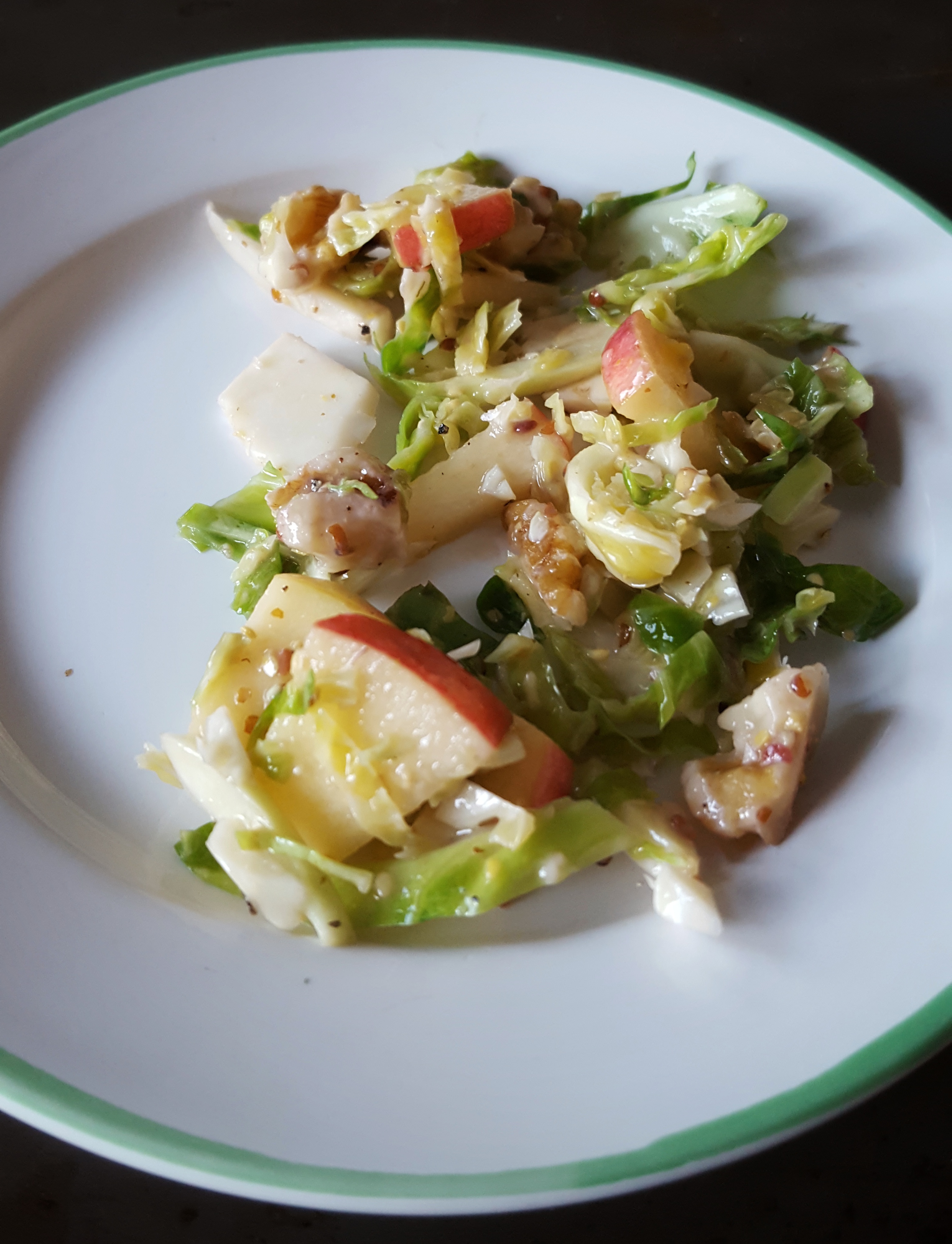 Brussels Sprout, Apple and Walnut Salad