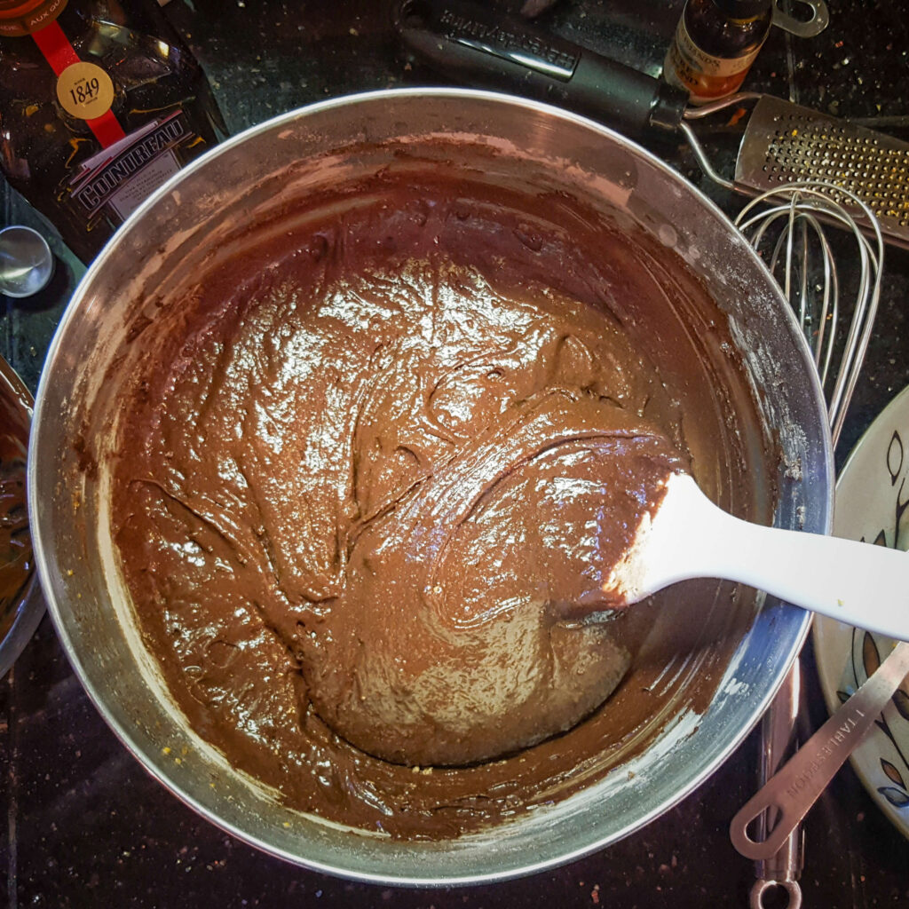 Chocolate orange crinkle cookie dough before it's been chilled