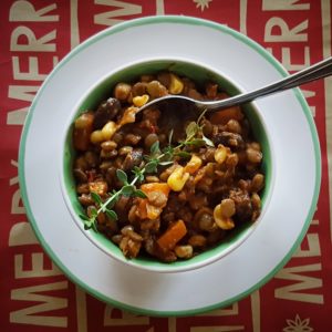 Black Bean, Lentil and Barley Vegatarian Chili