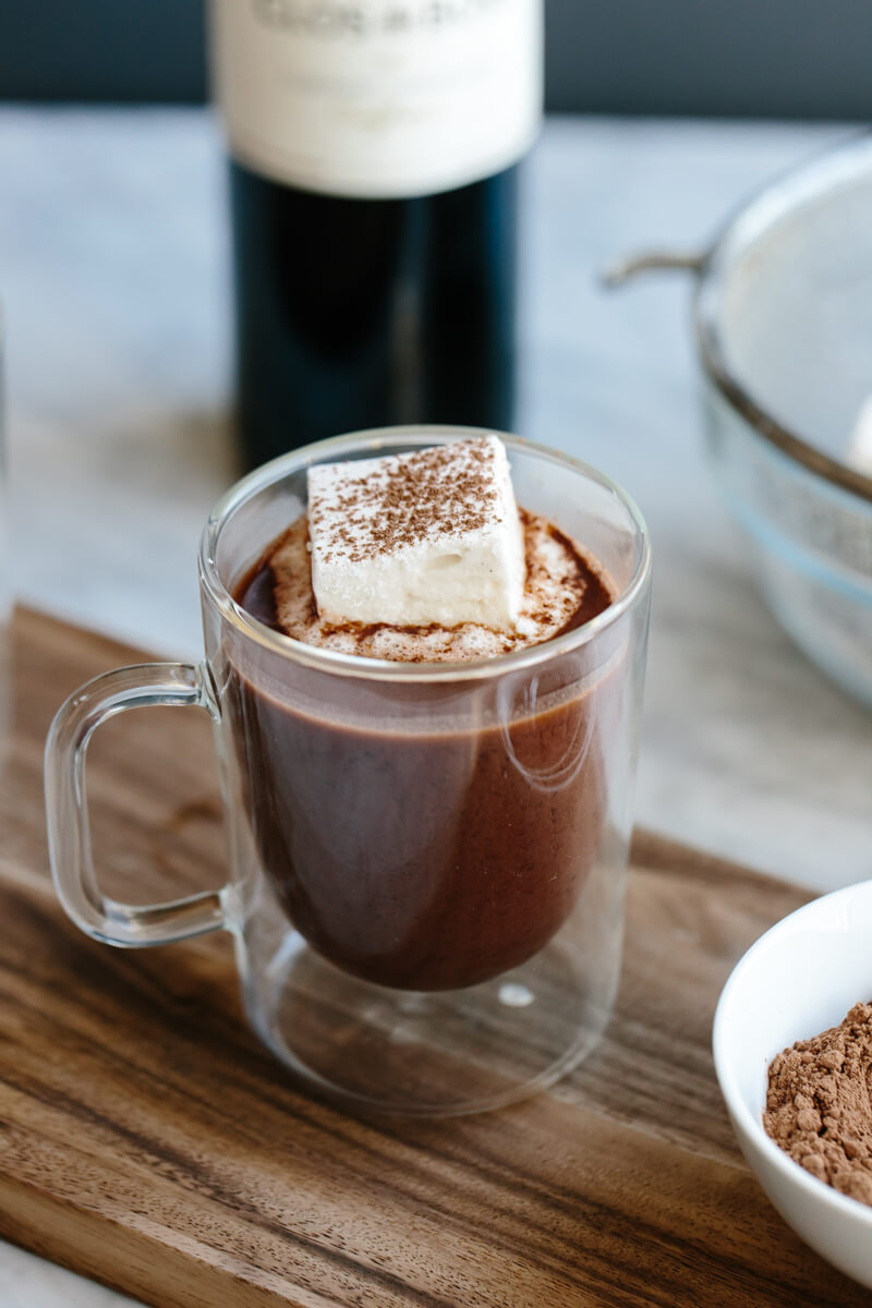 Photo from DownShiftology: Red Wine Hot Chocolate