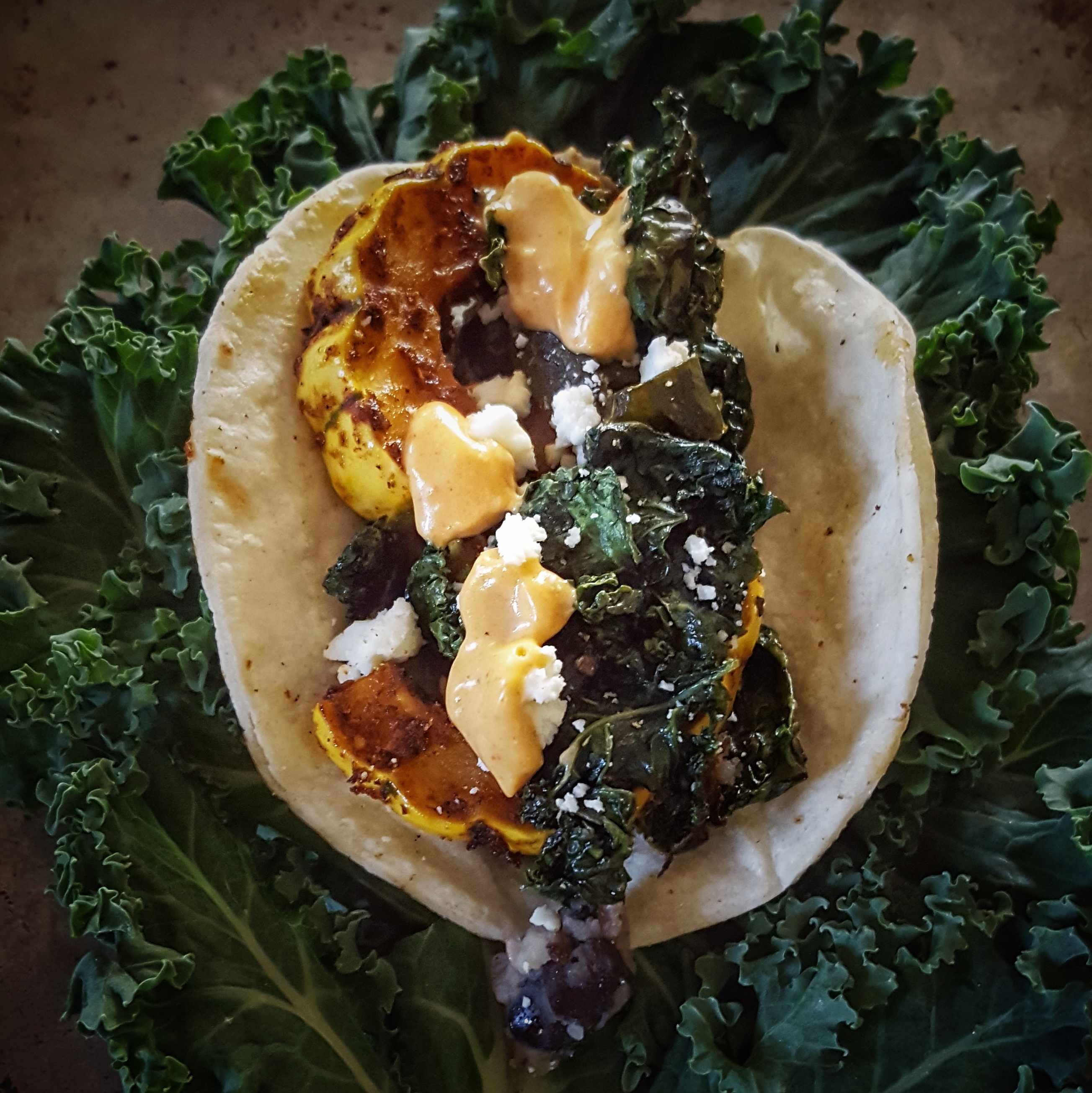 Roasted Delicata Squash, Kale and Black Bean Tacos with Smoked Spanish Paprika and Chili Aioli | Simply Sophisticated Cooking