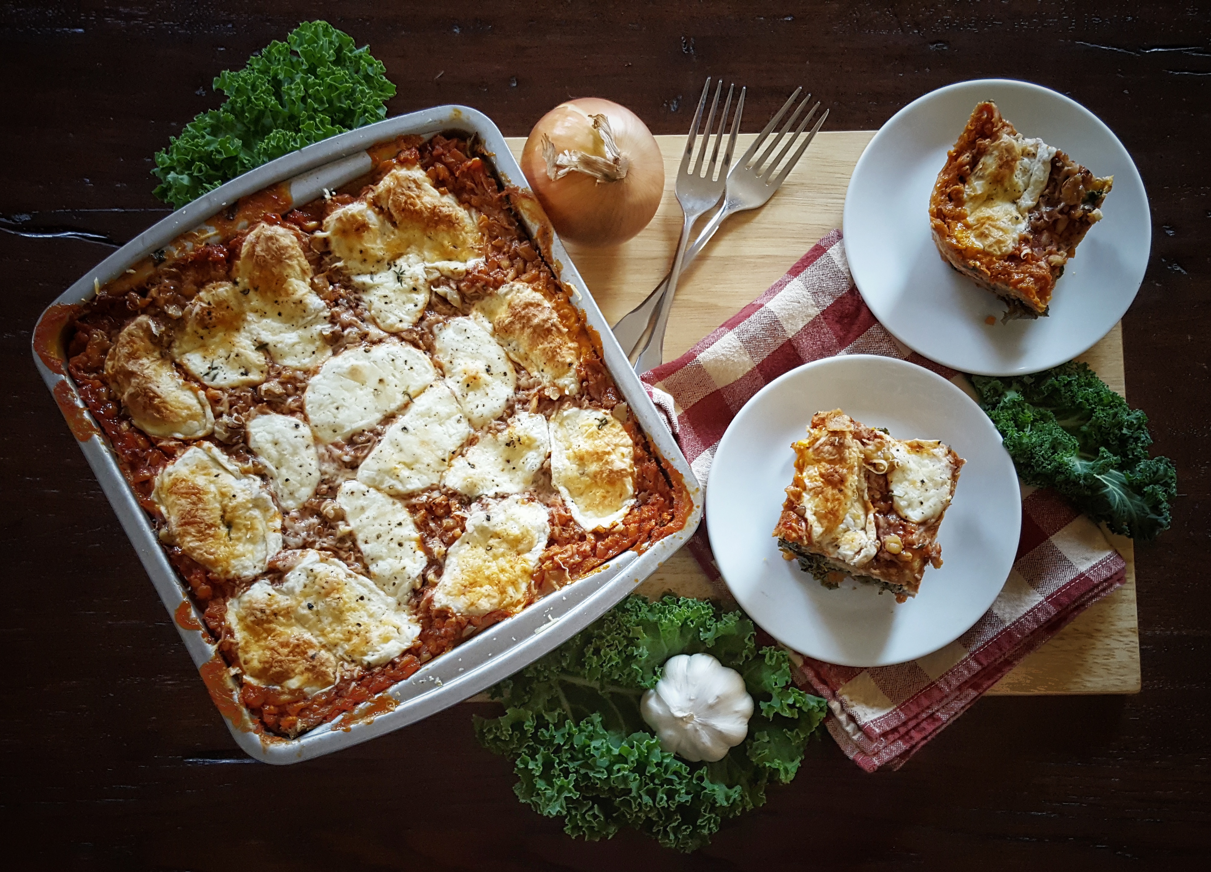 Simply Sophisticated Cooking | Vegetarian Lasagna with Barley Red Sauce Layer and Butternut Bechamel Sauce 