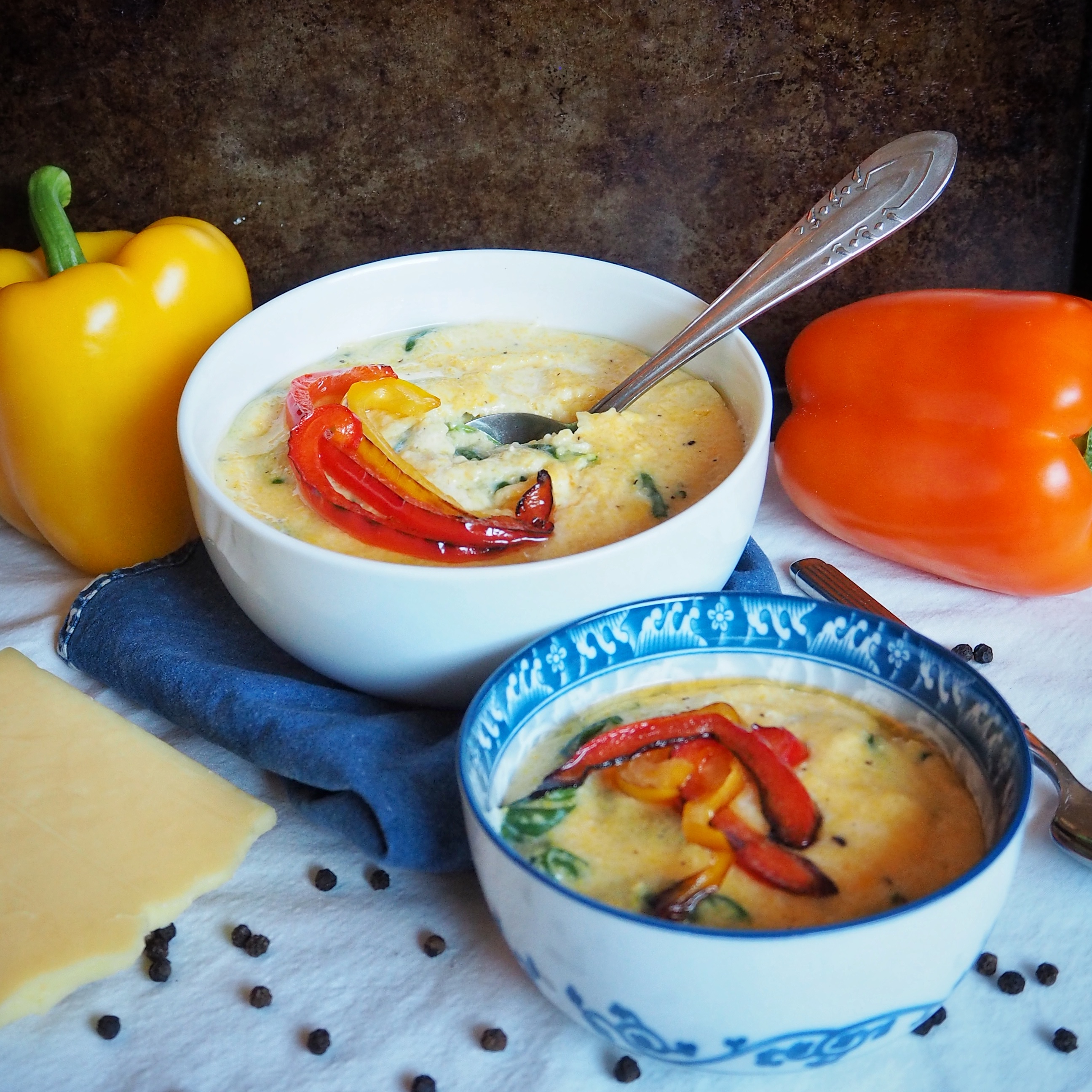 Simply Sophisticated Cooking | Creamy Grits with Aged Cheddar Cheese and Spinach