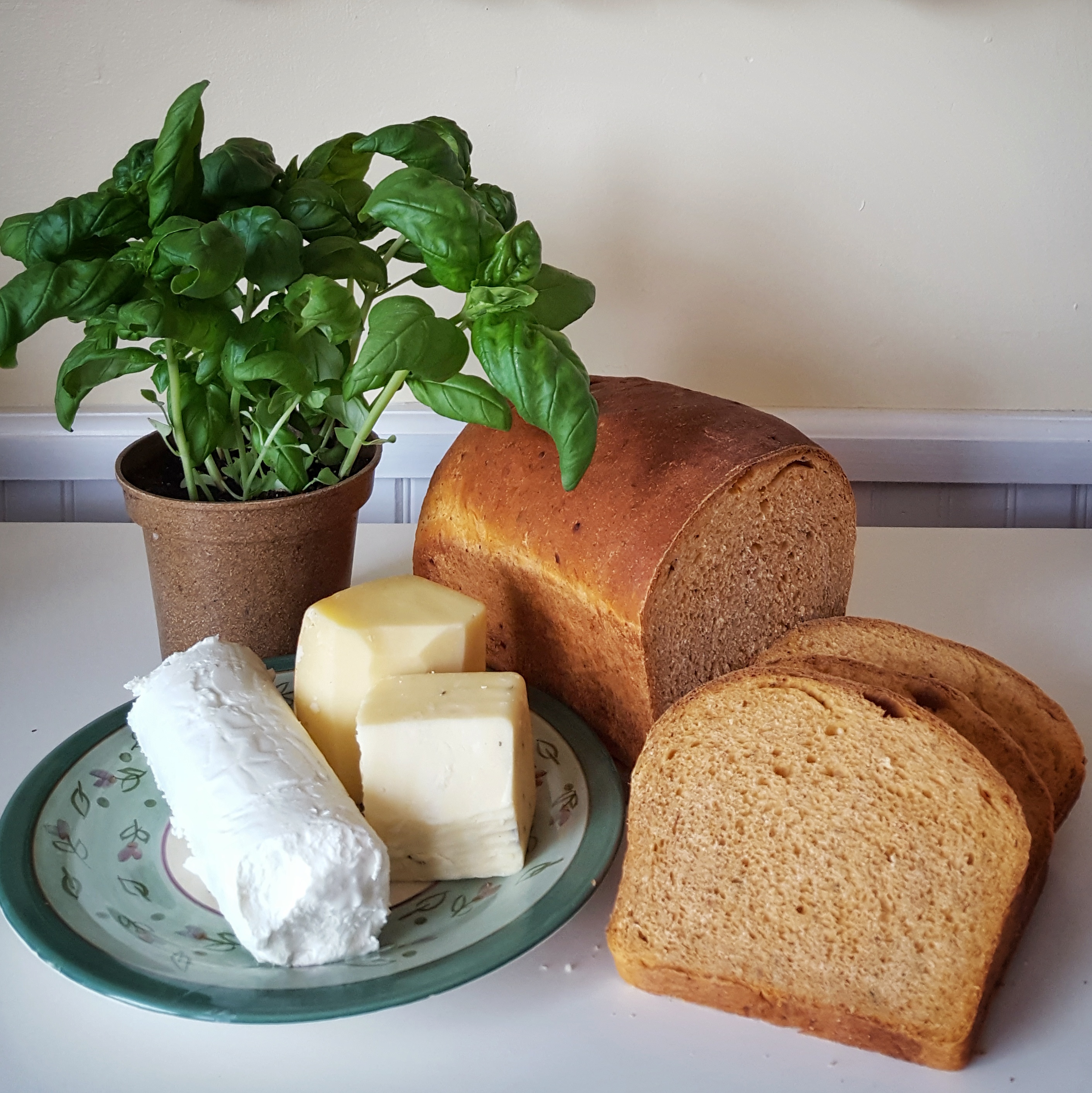 Simply Sophisticated Cooking | Goat Cheese, Basil, Tomato and Herb Bread Grilled Cheese Sandwich
