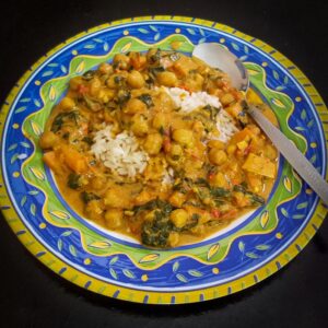Spinach and Chickpea Curry with Coconut Milk